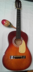 Harmony Acoustic Guitar - metal neck & strings & One Lone Maraca