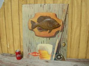 lot 15 image: Rare Vintage Grain Belt Crappie on Poster