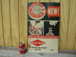 lot 42 image: Vintage Grain Belt Advertiser Cardboard Poster