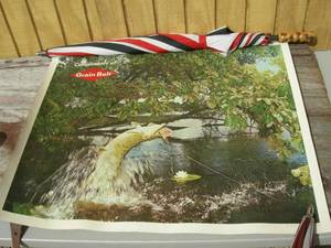 lot 44 image: Vintage Compliments of Grain Belt Fishing Poster