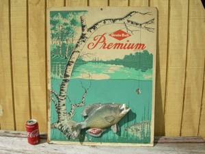lot 56 image: Vintage Grain Belt Premium Crappie on Posterboard