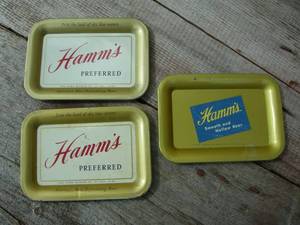 lot 69 image: 3 Vintage Hamms Beer Tip Trays