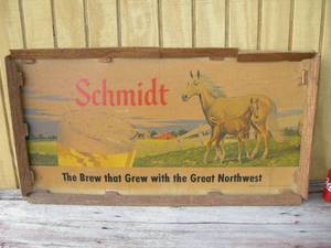 lot 105 image: Vintage Schmidt Beer Cardboard Picture
