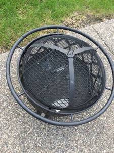 Metal Fire Pit With Canvas Cover