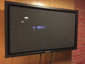 Panasonic TV w Four External Speakers, Denon Surround Receiver, Denon DVD player & Stereo Stand