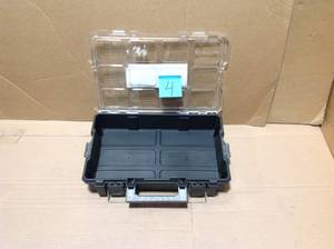 lot 4 image: Husky 10-Compartment Interlocking Small Parts Organizer in Black &nbspin good condition 