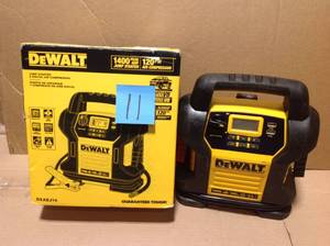 lot 11 image: DEWALT 1400 Peak Amp Jump Starter with Digital Compressor &nbspin good condition 