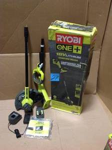 lot 27 image: ONE 9 in. 18-Volt Lithium-Ion Cordless Edger - 1.3 Ah Battery and Charger Included &nbspin good condition 