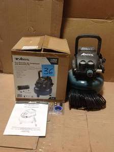 lot 36 image: ANVIL 2G Pancake Air Compressor with 7-Piece Accessories Kit &nbspin good condition 
