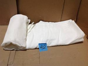 lot 42 image: 8 ft. x 10 ft. 190 GSM White Rectangle Sun Shade Sail Screen Canopy, Outdoor Patio and Pergola Cover &nbspin good condition 