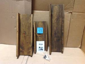 lot 43 image: Rustic Luxe 7 in. Depth Dark Walnut Pine Wood Floating Decorative Wall Shelf Set &nbspin good condition 