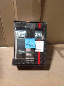 lot 62 image: Baldwin Prestige Spyglass Satin Nickel Universal Entrance Door Handleset Featuring SmartKey Security &nbspin good condition 