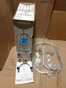 lot 68 image: Orleans 4 Light Polished Nickel Pendant with Crystal Bobeche &nbspin good condition 