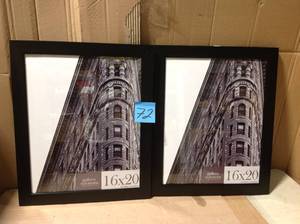 lot 72 image: 16X20 Black Flat With Inner Ridge Large Wall Frame - Gallery Perfect &nbspin good condition 