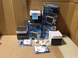 lot 79 image: ARCTIC AIR Ultra 76 CFM 3 Speed Settings Compact Portable Evaporative Air Cooler for 45 sq. ft. &nbspin good condition 