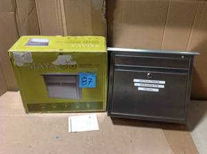 lot 87 image: Architectural Mailboxes Maya Locking Stainless Steel Wall Mount Mailbox &nbspin good condition 