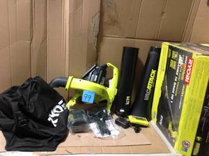 lot 99 image: RYOBI 40-Volt Lithium-Ion Cordless Leaf VacuumMulcher with 4.0 Ah Battery and Charger Included &nbspin good condition 