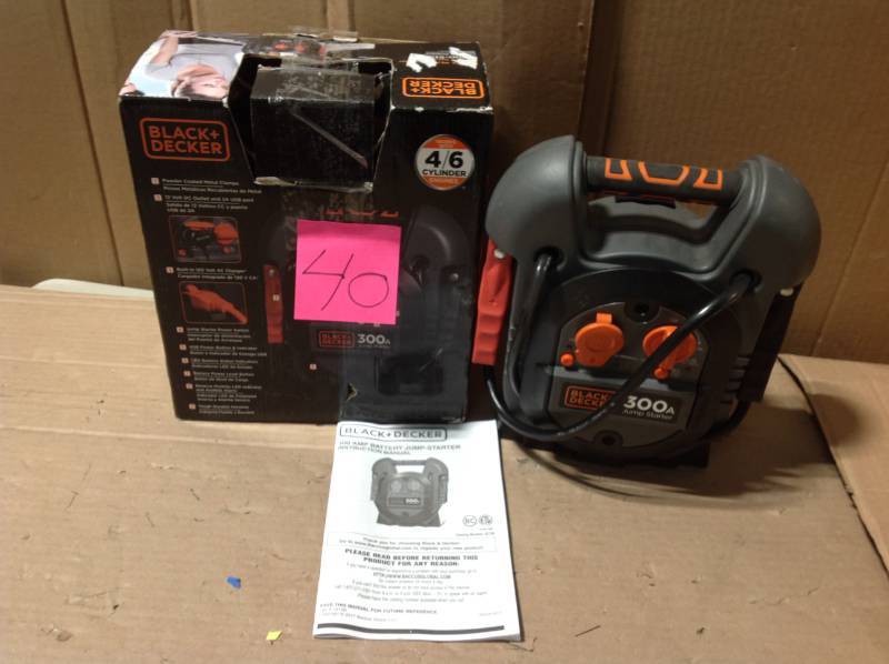 BLACK+DECKER 600/300 Amp Jump Starter Box w/ USB (J312B) 