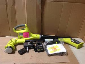 RYOBI ONE 18-Volt Lithium-Ion String TrimmerEdger and BlowerSweeper Combo Kit