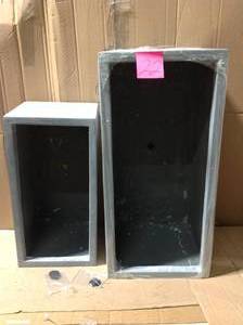 KANTE 31 in. and 23 in. L Slate Gray Lightweight Concrete Modern Low Granite Outdoor Planter (Set of 2)&nbsp&nbspin good condition&nbsp