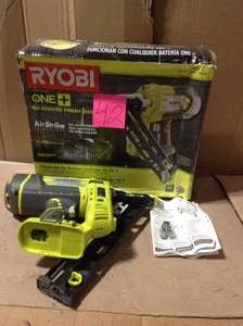 RYOBI 18-Volt ONE Lithium-Ion Cordless AirStrike 15-Gauge Angled Finish Nailer (Tool Only)&nbsp&nbspin good condition&nbsp