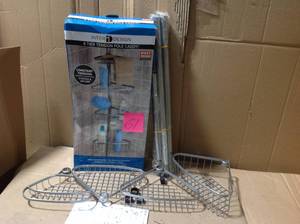 interDesign York Tension-Pole Caddy in Powder Coated Silver&nbsp&nbspin good condition&nbsp