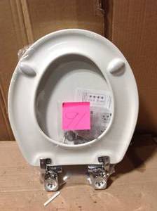 BEMIS Chrome Slow Close Round Closed Front Toilet Seat in White&nbsp&nbspin good condition&nbsp