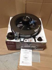 lot 31 image: Brette II 23 in. LED IndoorOutdoor Espresso Bronze Ceiling Fan with Light and Remote Control &nbspin good condition 