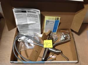 lot 40 image: Banbury Single-Handle Standard Kitchen Faucet with Side Sprayer in Spot Resist Stainless &nbspin good condition 