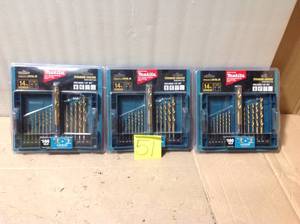 lot 51 image: Makita Impact 14 in. Hex Shank Gold Titanium Drill Bit Set (14-Piece) &nbspin good condition 