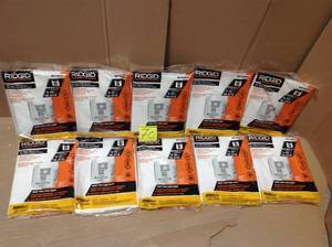 lot 70 image: RIDGID High-Efficiency Size B Dust Collection Bags for 5 to 10 Gal. RIDGID WetDry Shop Vacuums, except HD06001 (2-Pack) &nbspin good condition 