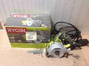 lot 6 image: RYOBI 4 in. Tile Saw in good condition 