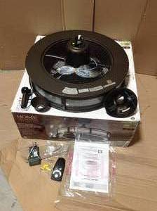 lot 13 image: Home Decorators Collection Brette IIHome Decorators Collection Brette II 23 In. LED IndoorOutdoor Espresso Bronze Ceiling Fan With Light And Remote Control in good condition 