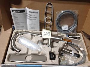 lot 23 image: MOEN 87997SRS Coretta Single-Handle Pull-Down Sprayer Kitchen Faucet with Reflex and Power Boost in good condition 
