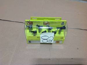 lot 83 image: Ryobi A9FS7 7 Piece X Wing Woodworking Forstner Bit Set for Drill Press Use (Mountable Storage Case Included) in good condition 