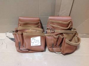 lot 95 image: McGuire-Nicholas Masters 12 in. Nail and Tool Pouch, Brown Leather in good condition 