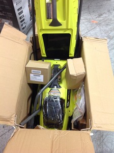 lot 117 image: RYOBI 13 in. ONE 18-Volt Lithium-Ion Cordless Battery Walk Behind Push Lawn Mower - 4.0 Ah BatteryCharger Included