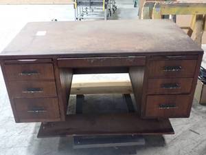 vintage desk w drawers (leopold desk company)