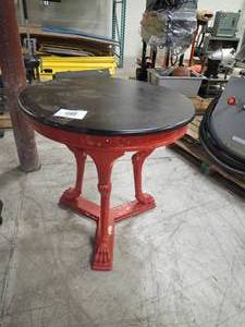 antique Cast iron table (red is cast iron, 300lbs) approx 30 inches tall
