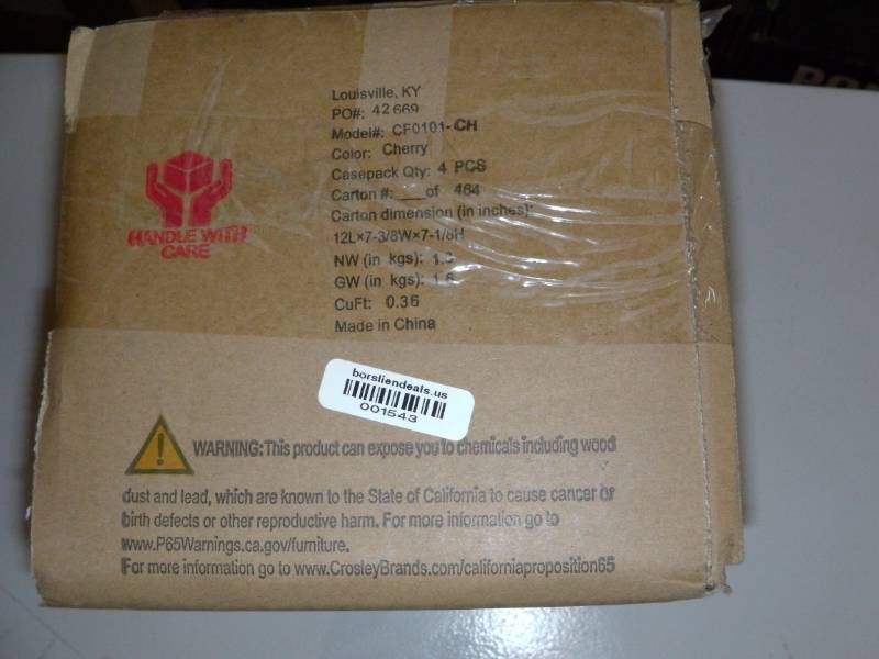 4 Crosley Cherry Bun Foot CF0101-CH-Open Box