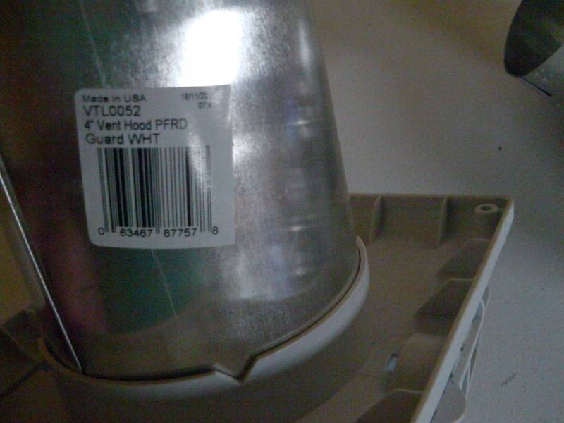 IMPERIAL 4-in Dia Plastic Preferred with Guard Dryer Vent Hood-Open Box