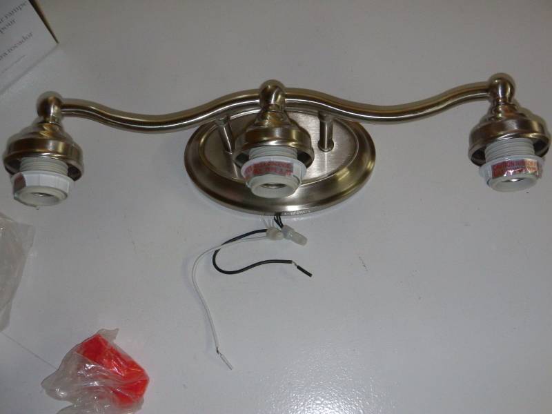 Portfolio 3-Light Nickel Transitional Vanity Light Bar-Open Box