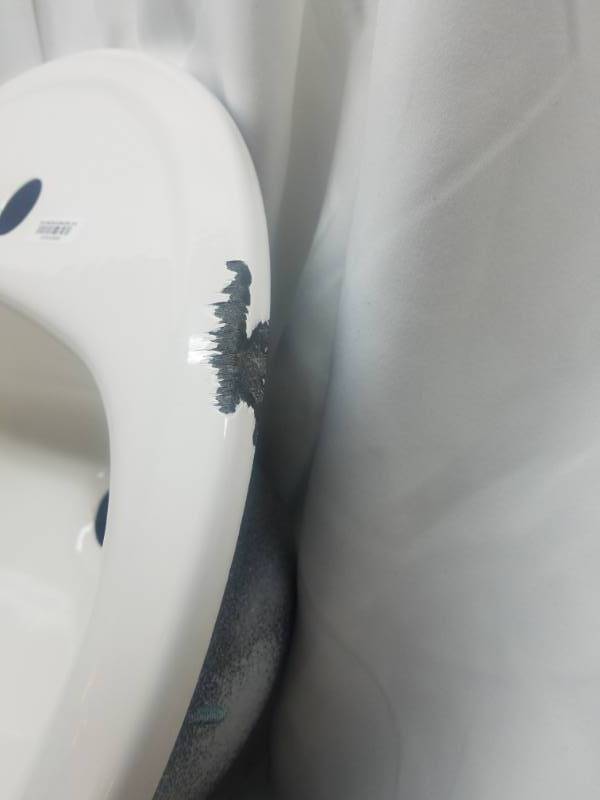 Briggs White Enameled Steel Drop-In Round Bathroom Sink with Overflow Drain Slight Damage See Pictures-Not used