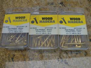 Hillman #12 x 2-in Brass Flat InteriorExterior Wood Screws (25-Count) 3-Packs