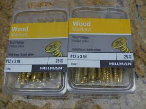 Hillman #12 x 3-in Brass Flat InteriorExterior Wood Screws (25-Count) 2-Packs