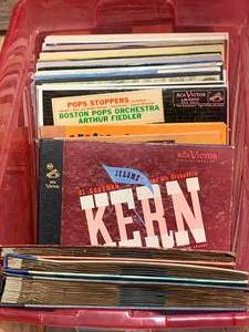 lot 20 image: Large Tote of Misc. Record Albums