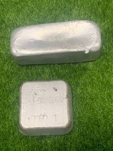 lot 58 image: Lot of 2 Hand Poured Aluminum Bars