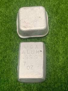 lot 59 image: Lot of 2 Hand Poured Aluminum Bars