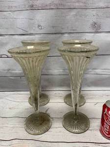 lot 69 image: Lot of 4 Antique Glass Vases 12 Tall
