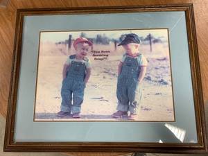 lot 73 image: Framed & Matted Farming Picture (approx 22 x 28)